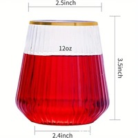 Verres à vin en plastique transparent de 12 oz avec bord doré côtelé, verres à champagne jetables, verres à whisky élégants, idéaux pour les mariages, les bars