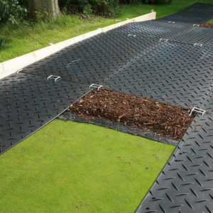Dalles <span class=keywords><strong>de</strong></span> pavage en plastique ZSPE pour usage léger à moyen, 4x8 HDPE, <span class=keywords><strong>protection</strong></span> temporaire du sol pour chantiers, tapis routier - Product Image 2