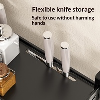 Support de Rangement Double Niveau en Métal Réglable pour Épices et Couteaux, Organisateur de Comptoir pour Condiments et Articles Divers – Meilleures Ventes