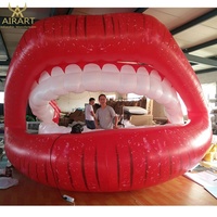 Bouche gonflable de lèvres rouges de cabine de DJ pour la décoration de décoration de scène de musique
