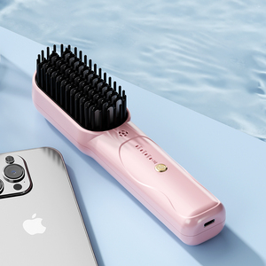 USB Rechargeable Anti-Scald Comb Cordless <strong>Hair</strong> <strong>Straightener</strong> Comb Fast Heating <strong>Mini</strong> <strong>Hair</strong> <strong>Straightener</strong> - Product Image 1