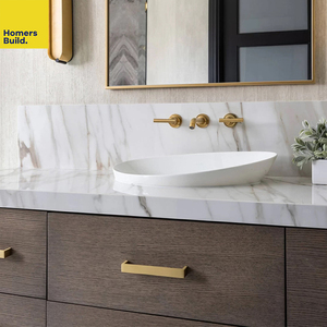 Mobile da Bagno in Compensato su Misura Stile Classico con Struttura in Acciaio Inox 304, Lavello da <span class=keywords><strong>Cucina</strong></span> e Lavabo in Ceramica - Product Image 1