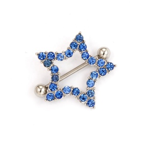 Anillos de Pezón Personalizados <span class=keywords><strong>Gaby</strong></span>, Recién Llegados, Forma de Estrella, Anillos de Pezón de Acero Inoxidable, Joyería para Piercing Corporal - Product Image 6