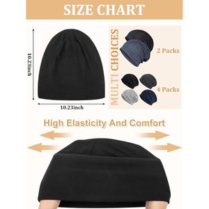 Berretti in cotone leggero di alta qualità da donna e da uomo morbidi cappelli a cuffia elastica chemio con teschio - Product Image 2