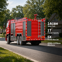 Camion de pompiers 6x4 300 CV pour eau et poudre sèche, norme Euro 6, réservoir d'eau 14 m³, réservoir de poudre 1000 kg, camion de sauvetage d'urgence