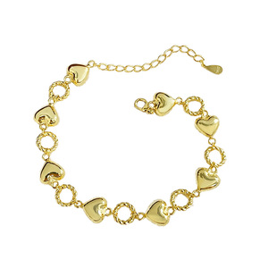 Joyería Fina, Pulsera de Cadena Geométrica con Círculo de Corazón de Plata de Ley 925 de Estilo Francés Retro para Mujer, Pulsera de Plata al por Mayor - Product Image 6