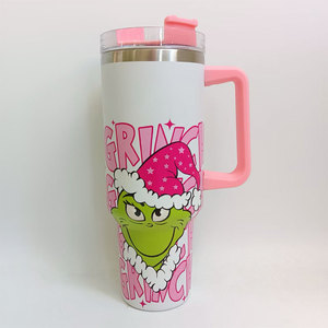 Số lượng lớn bán buôn Món Quà Giáng sinh cốc 30 40 oz đôi tường thép không gỉ cốc cốc nhiệt với xử lý và rơm - Product Image 6