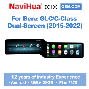 Autoradio Android Navihua pour Mercedes Benz Classe C GLC W205 X253 2015-2022 Double écran Carplay Navigation multimédia - Product Image 1