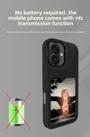 Étui de téléphone portable NFC à écran encre avec support anneau 2-en-1, texture cuir, DIY, miroir d'écran, antichute, en TPU pour