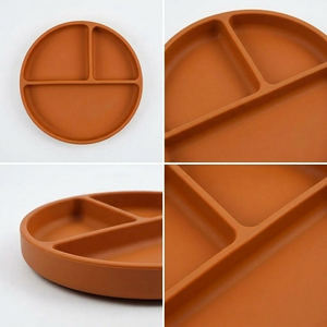 Prato e Tigela de Silicone para Bebês em 9 Cores, Formato de Nuvem, Prato Dividido, Conjunto de Alimentação para Crianças, Não Tóxico, Forte Sucção - Product Image 4