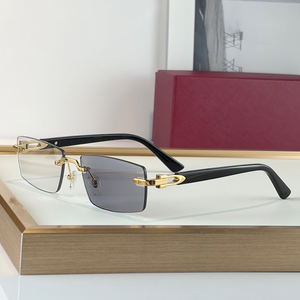 Gafas de Sol de Lujo para Hombre, Diseño de Marca 2026, Lentes Rectangulares sin Marco con Degradado, Armazón de Titanio Unisex, Propiedades Ópticas UV400 - Product Image 1