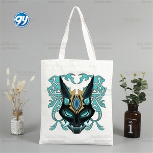 Sac fourre-tout carré en toile imprimée Genshin Impact Ulzzang pour femme, motif Anime Xiao, <span class=keywords><strong>Hu</strong></span> <span class=keywords><strong>Tao</strong></span>, Handkids, Harajuku, Zhong Li - Product Image 4
