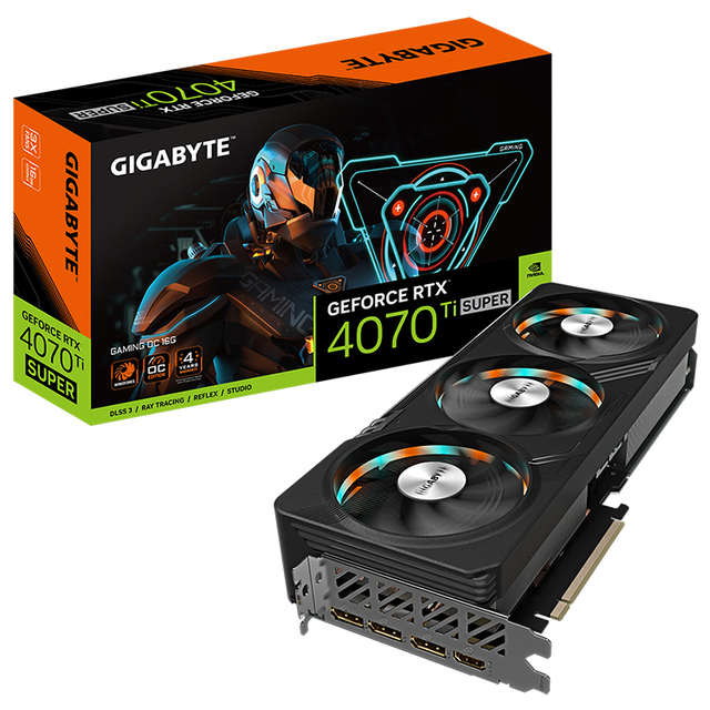Used GIGABYTE GeForce RTX 4070 Ti SUPER GAMING OC 16G Graphics Card with AI Design Intelligent Learning GDDR6X Memory GPU