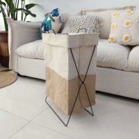 Vente chaude Portable Pliant Pliable Salle De Bains Panier De Rangement Étanche En Métal Panier À Linge
