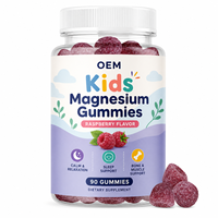 Gummies de citrate de magnésium saveur framboise sans sucre pour la santé osseuse, la fonction nerveuse et immunitaire des enfants – Marque privée OEM/ODM