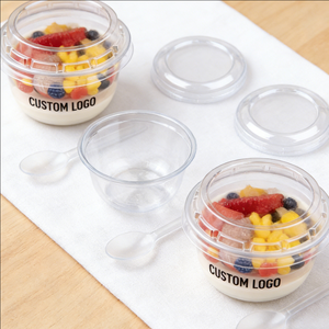 Vasos de Plástico Redondos de 18oz y 20oz con Tapas y Cucharas para Postres - Product Image 3