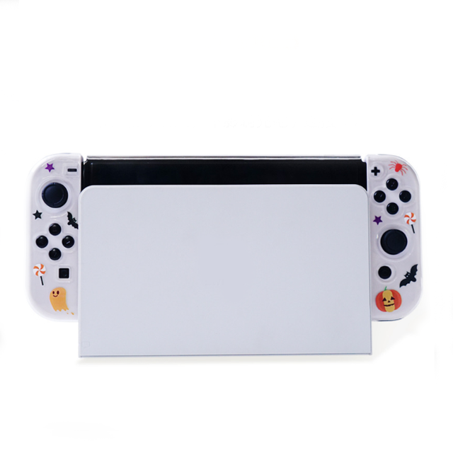 Protective Case Transparent TPU+PC Soft Shell Cover for Nintendo Switch Oled Game Console Cover Halloween Protector Case