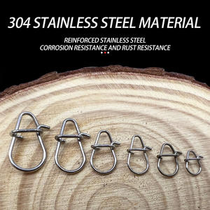 Mousqueton de pêche en acier inoxydable Double verrouillage manivelle appât snap ressort crochet connecteur pêche Snap Pin accessoires - Product Image 3