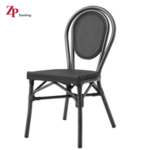Bàn ăn ngoài trời đặt thương mại lớp nhôm Bistro ghế nhẹ <span class=keywords><strong>Stackable</strong></span> lưới Ghế Nhà Hàng đồ nội thất - Product Image 5