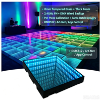 Bühnenbeleuchtung Gehärtetes Glas 3D Magnetischer Tanzboden DMX Infinity Spiegelpanel LED Tanzfläche für Hochzeitsfeiern