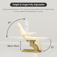 Table de Traitement Cosmétique Électrique Réglable pour Salon, Chauffante, Massante, Inclinable, 3 Moteurs, Pliable, pour Soins du Visage et Extensions de Cils