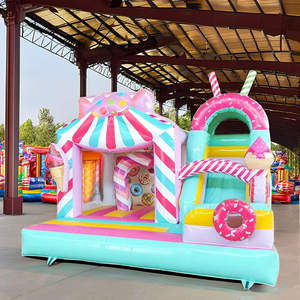 Château gonflable mignon en forme de sucette avec toboggan, nouveau design, pour enfants, pour fêtes intérieures et extérieures, usage domestique - Product Image 1