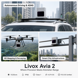 Dernier modèle Livox AVIA2 1535nm <span class=keywords><strong>LiDAR</strong></span> à portée moyenne, disponible maintenant, avec balayage non répétitif, IP66, pour la topographie par drone, la cartographie et la robotique - Product Image 6
