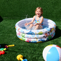 Pursuefree Ocean World 3-Ring Aufblasbarer Kinderpool Tragbares PVC Aufblasbares Spielpool Mehrzweck Wasser- und Sandspielzeug-Pool