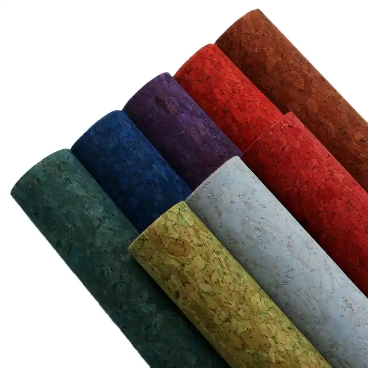 colored cork faux leather sheets synthetic