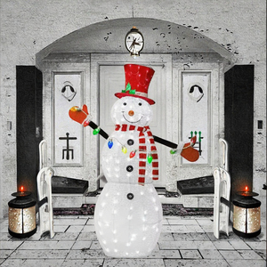 52 pulgadas 105L/115L LED Navidad muñeco de nieve 3D escultura luces al aire libre brillo decoración para el hogar y vacaciones - Product Image 1