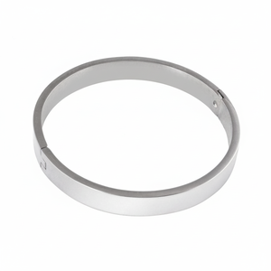 Bracciale a Polsino in Acciaio Rotondo da 8mm alla Moda - Product Image 2
