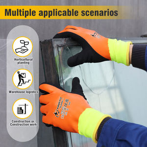 XINGYU, guantes de punto para clima frío para hombres, guantes de trabajo recubiertos de arena de látex, protección antideslizante para <span class=keywords><strong>brazos</strong></span>, guantes de goma de trabajo de látex de seguridad - Product Image 4