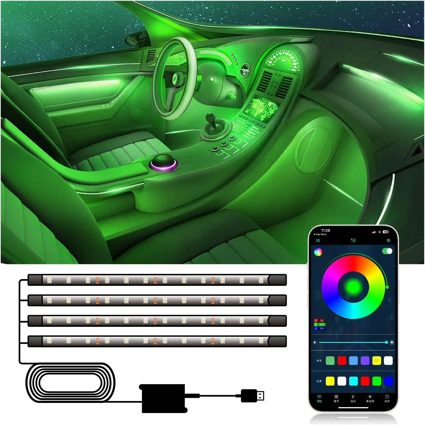 Telecomando flessibile impermeabile RGB led neon strip lights CE car led light 30 light/meter Soft Lamp Tube