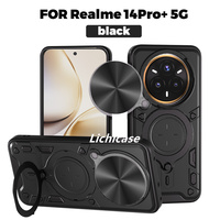 Lichicase métal béquille caméra Protection TPU hybride PC armure étui pour Realme 15T couverture arrière rigide