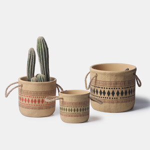 Pot de fleurs en céramique INS style nordique, design floral simple et créatif, pour plantes succulentes, roses vertes, respirant et résistant aux hautes températures - Product Image 2
