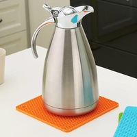 Tapis de table à manger carré en silicone résistant à la chaleur, support de casserole, tapis de dessous de plat en silicone