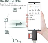 Lecteur de carte mémoire externe USB 2.0/USB-C, adaptateur OTG pour cartes SD SDHC Micro SDHC Micro TF/UHS-I, téléphones/tablettes Android