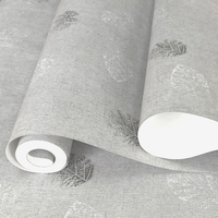 Rouleaux de papier peint vinyle non tissé moderne, motif floral gris, haute qualité, pour salon, chambre d'enfant, papier peint non tissé