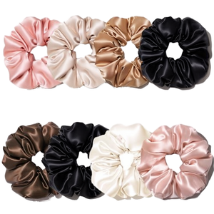 Chouchous en Soie de Mûrier 100% Couleur Unie 22 mm avec Logo Personnalisé pour Femmes et Filles – Vente en Gros - Product Image 1