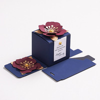 Boîte cadeau de luxe en papier bleu pour mariage, personnalisée, imprimée pour emballage