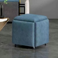 Tabouret de rangement multifonctionnel pliable et extensible 5-en-1 en forme de cube magique, idéal pour chambre, salon, table basse ou tabouret de salle à manger de style industriel