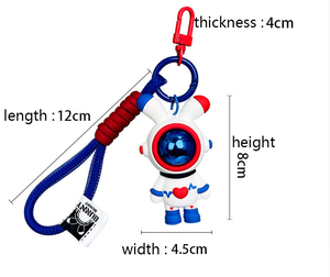 Cartoon Heart Rate Cool Lightning Rabbit Keychain Female <b>Car</b> Astronaut <b>Doll</b> Wrist Rope Keyring Bag Charm Pendant Accessory Gift - Product Image 6