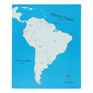 GE035 मोंटेसरी बच्चों लकड़ी के शैक्षिक बच्चों खिलौना दक्षिण अमेरिका नियंत्रण मानचित्र - Product Image 1