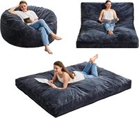 Grands fauteuils poufs convertibles 3 en 1 pour adultes, canapé-lit avec rembourrage en mousse déchiquetée