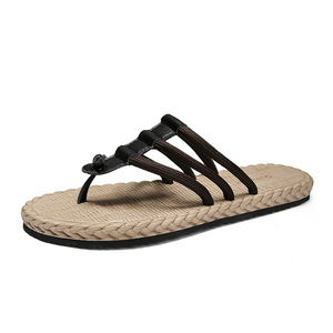 Qukwiner – tongs en corde tressée à semelle épaisse pour hommes, sandales de plage d'été, antidérapantes, confortables, légères, chaussures pour adultes - Product Image 5