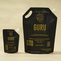 Pochettes souples personnalisées imprimées en héliogravure de qualité alimentaire 250ml 500ml 1L 2L avec bec verseur pour café, bière, eau minérale et autres liquides, avec trou de suspension