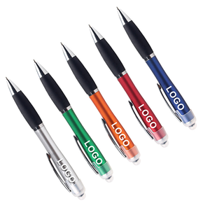 Bolígrafo retráctil con logotipo personalizado, bolígrafo publicitario con luz LED en forma de calabaza, bolígrafo con punta táctil para oficina, escuela, regalo, venta al por mayor - Product Image 1