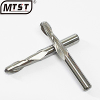 Fraise à double tranchant de 4 mm, outil de gravure sur bois pour machine informatisée, tête de coupe spirale à fond rond