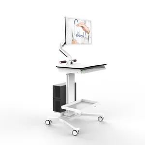 In Hoogte Verstelbare Mobiele Werkstation Laptop Kar Monitor Medische Trolley Ziekenhuis Kliniek