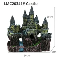Fabricant vente en gros château réaliste en résine et accessoires créatifs pour aquariums en pierre pour l'aménagement paysager d'aquarium dans le salon